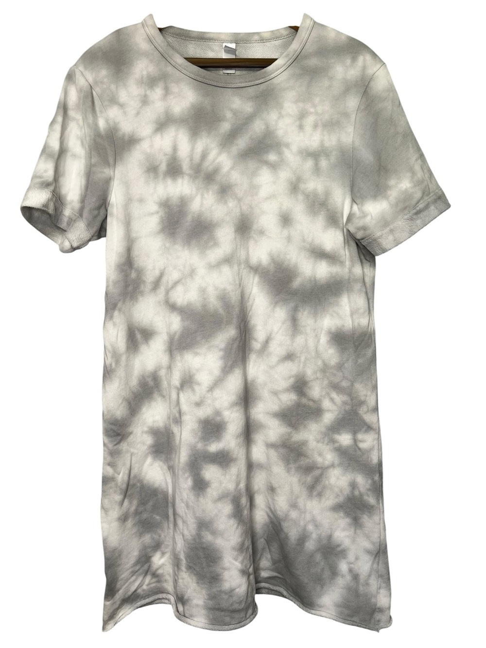 Alternative Apparel Short Sleeve Crewneck T-Shirt Dress Grey Tie-Dye Women’s L
